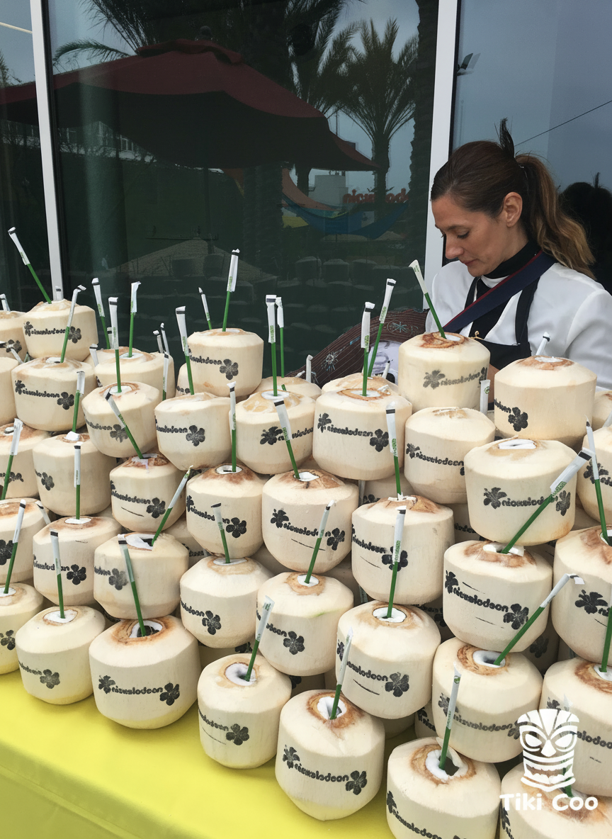 Nickelodeon laser-branded coconuts